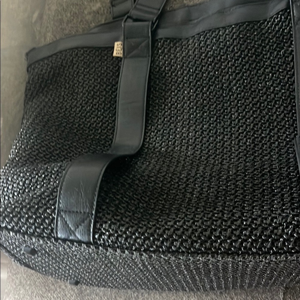 Black Woven Tote Bag